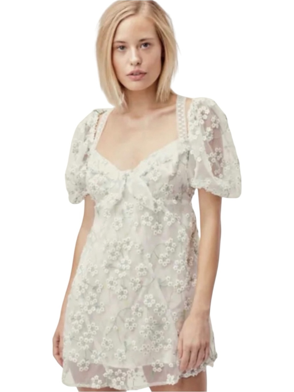 For Love And Lemons Eclair Embroidered lace Mini Dress women’s size S